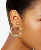 Interlocking Hoop Earrings 14k Gold-Plated Silver and Sterling