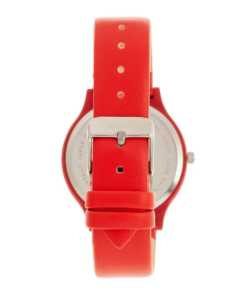 Crayo Unisex Jubilee Orange Leatherette Strap Watch 36mm