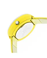 Crayo Unisex Celebration Yellow Genuine Leather Strap Watch 38mm