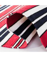 Lauren Ralph Lauren Leopold Stripe LRL2462E Red 5' X 8' Outdoor Area Rug