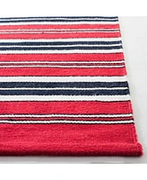 Lauren Ralph Lauren Leopold Stripe LRL2462E Red Outdoor Area Rug Collection