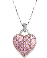 Sapphire (1-3/4 ct. t.w.) and Diamond Accent Heart Pendant Necklace Sterling Silver (Also Available Ruby Pink Sapphire)