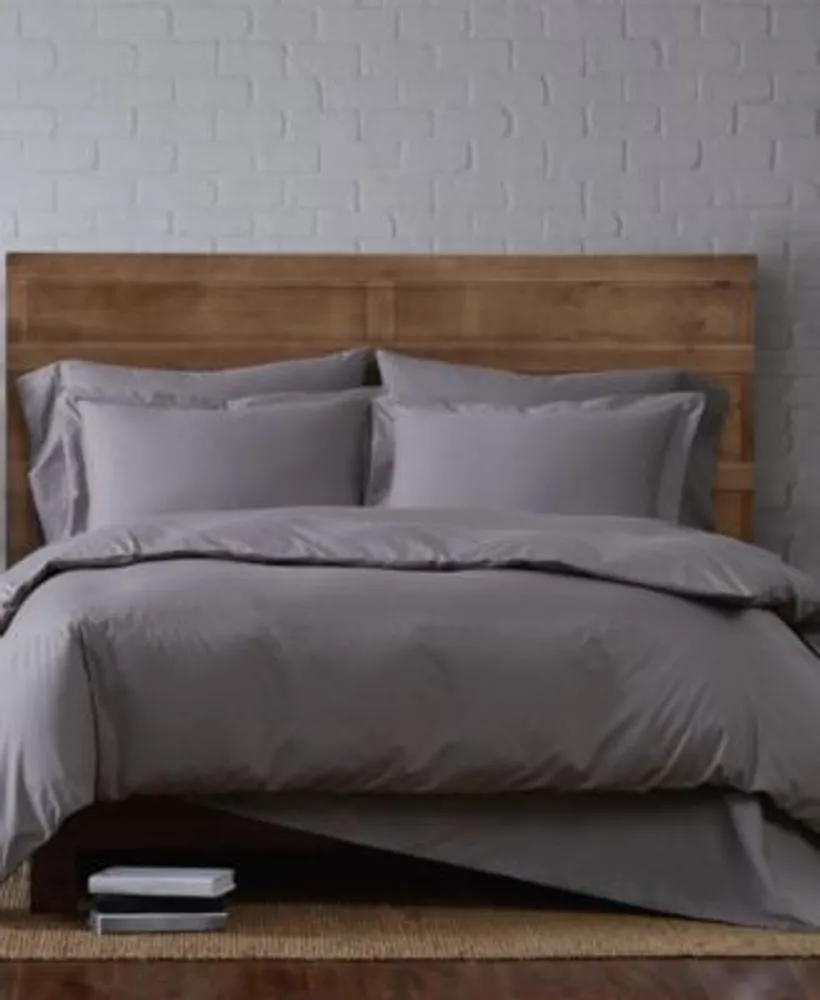 Brooklyn Loom Solid Cotton Percale Duvet Cover Sets