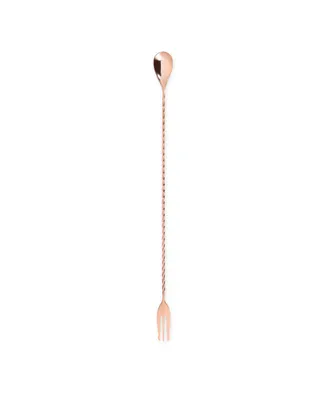 Viski Copper Trident Barspoon with Twisted Stem Handle