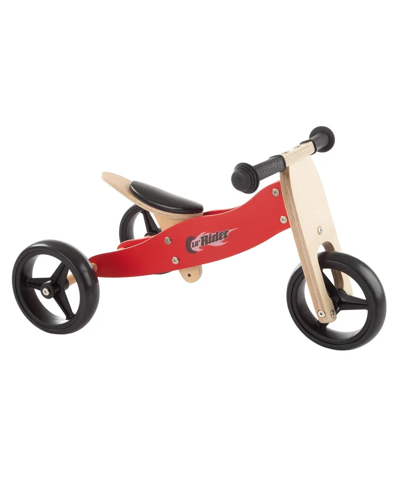 Lil' Rider 2-in-1 Wooden Balance Bike Push Tricycle