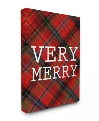 Stupell Industries Very Merry Christmas Tartan Art Collection