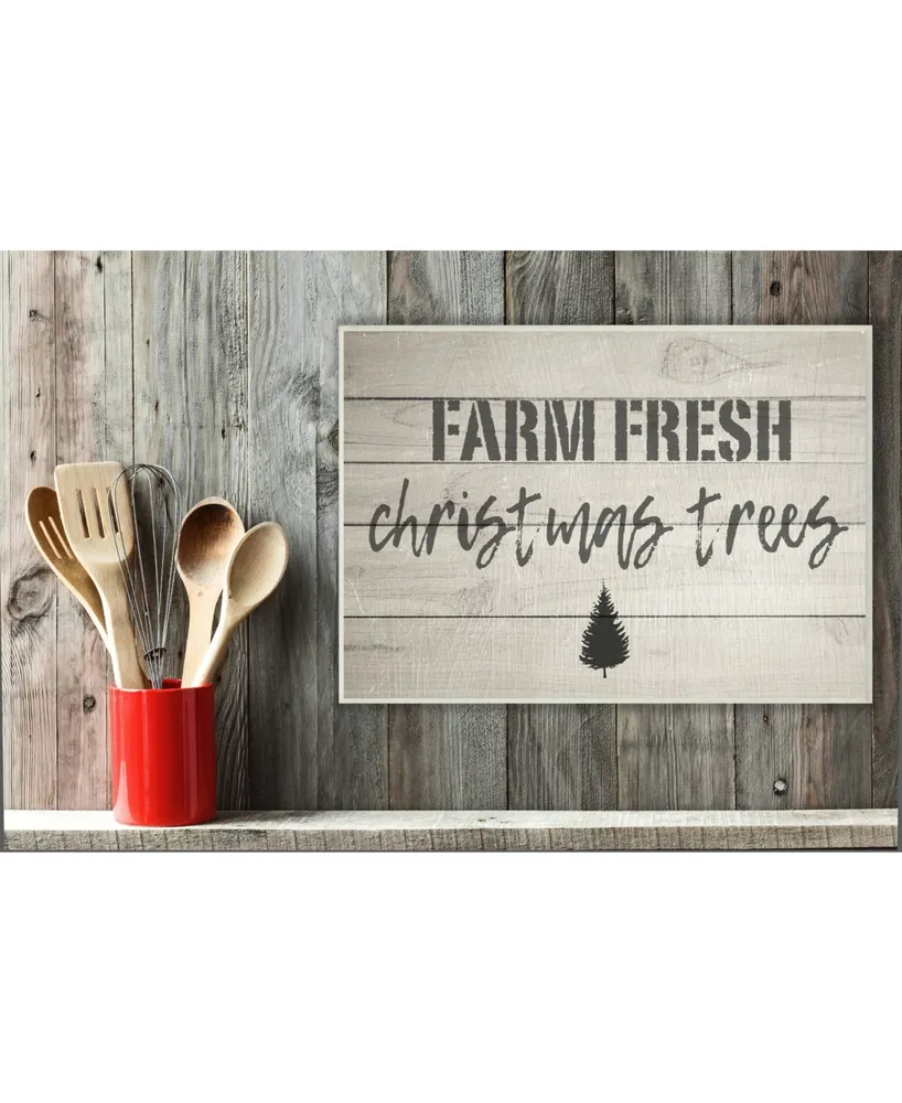 Stupell Industries Farm Fresh Christmas Trees Vintage-Inspired Sign Wall Plaque Art, 10" x 15"