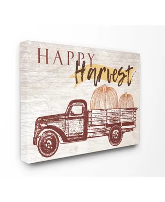 Stupell Industries Happy Harvest Giant Pumpkin Truck Canvas Wall Art