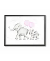 Stupell Industries Mama and Baby Elephants Framed Giclee Art