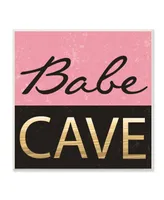 Stupell Industries Babe Cave Pink and Gold Wall Plaque Art, 12" x 12"