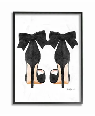 Stupell Industries Glam Pumps Heels with Black Bow Framed Giclee Art, 11" x 14"