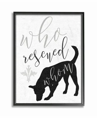 Stupell Industries Who Rescued Whom? Dog Typography Framed Giclee Art