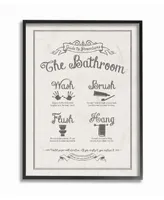 Stupell Industries Guide To Bathroom Procedures Linen Look Framed Giclee Art, 11" x 14"