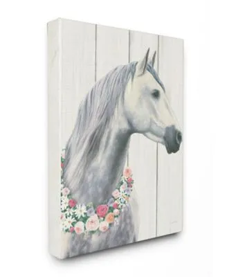 Stupell Industries Spirit Stallion Horse With Flower Wreath Art Collection