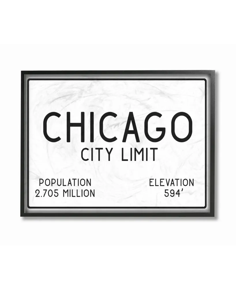 Stupell Industries Chicago City Limit Framed Giclee Art, 16" x 20"