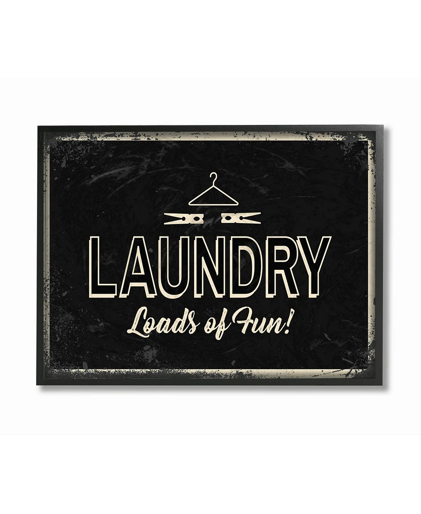 Stupell Industries Laundry Loads of Fun Industrial Framed Giclee Art, 16" x 20"