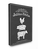 Stupell Industries Butcher's Selection Poultry Pork Beef Canvas Wall Art, 30" x 40"