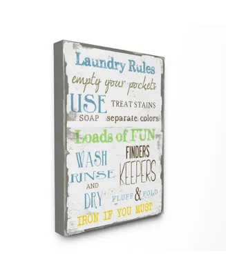 Stupell Industries Home Decor Laundry Rules Typography Bathroom Canvas Wall Art