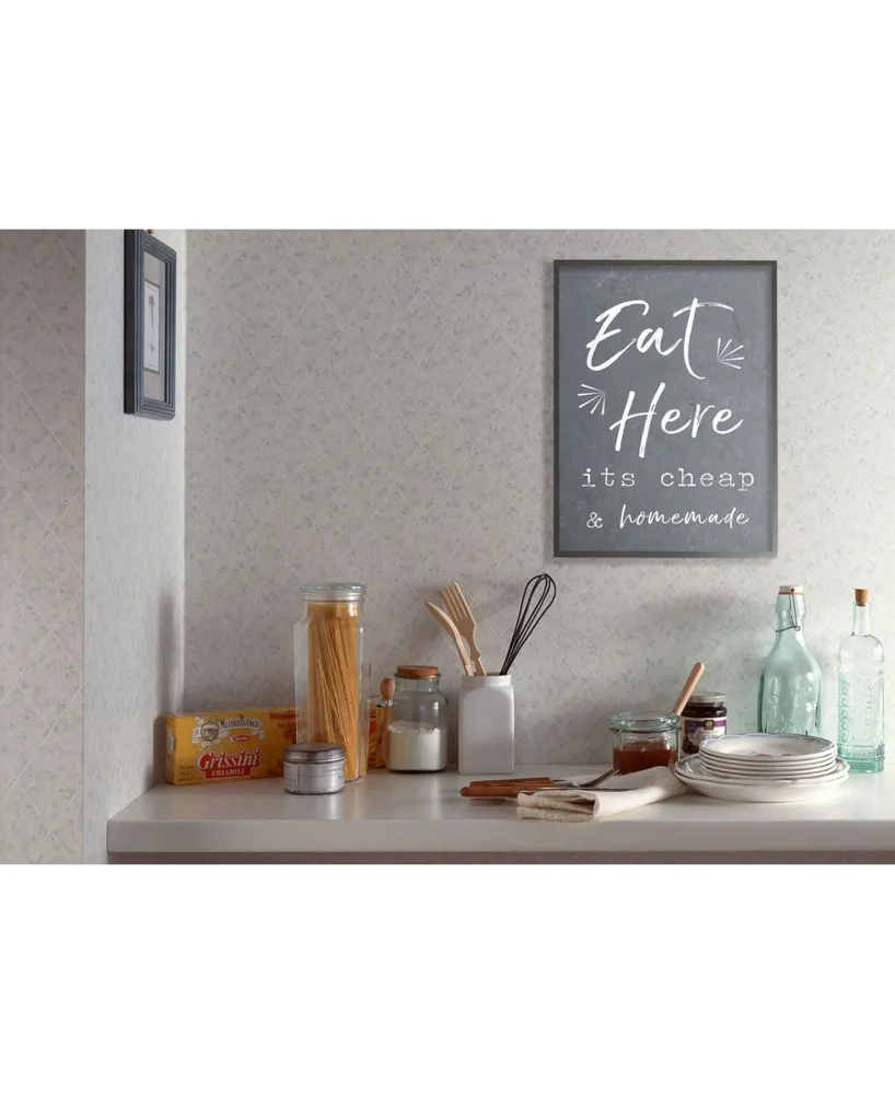 Stupell Industries Eat Here Home Cooking Navy Cavnas Wall Art, 16" x 20"