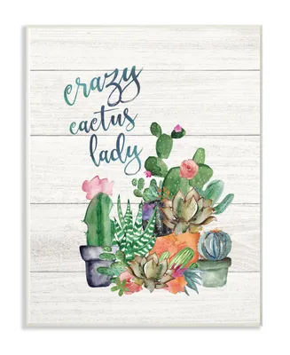 Stupell Industries Crazy Cactus Lady Wall Plaque Art, 10" x 15"