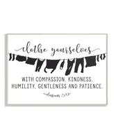 Stupell Industries Clothe Yourselves with Compassion Clothesline Wall Plaque Art, 12.5" x 18.5"