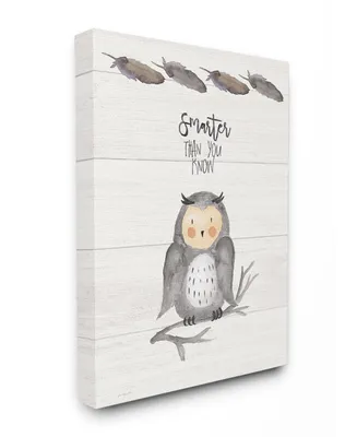 Stupell Industries Smarter Than You Know Owl Canvas Wall Art