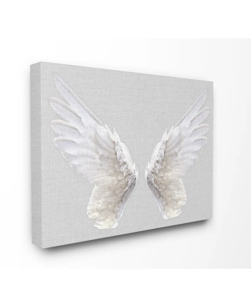 Stupell Industries Gray Wings Canvas Wall Art, 16" x 20"