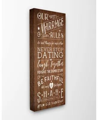 Stupell Industries Our Marriage Rules Canvas Wall Art, 10" x 24"