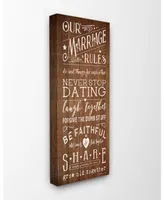 Stupell Industries Our Marriage Rules Canvas Wall Art, 10" x 24"