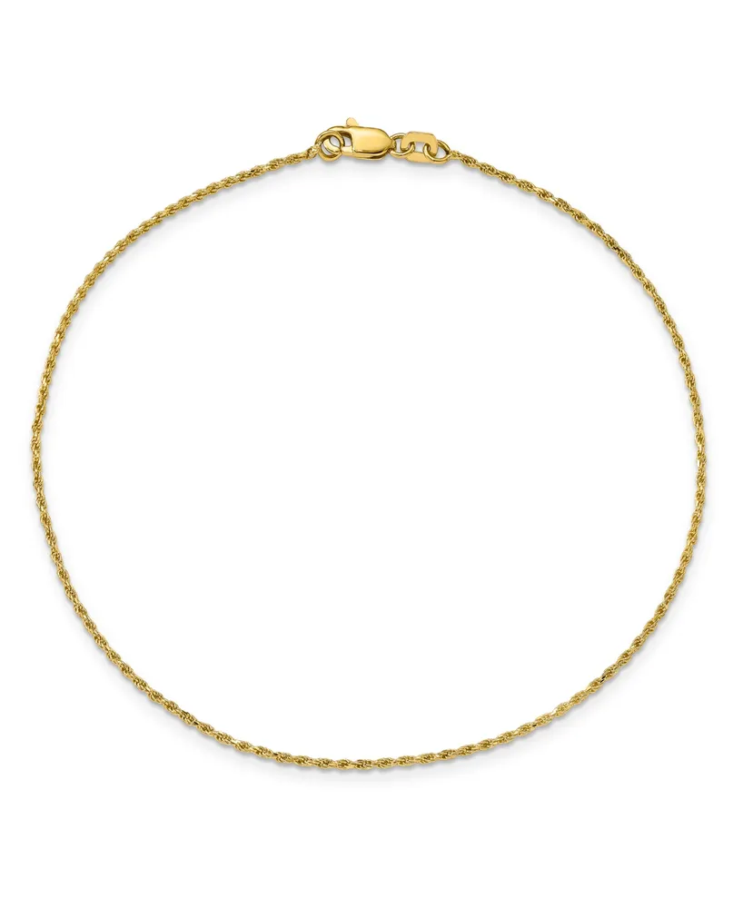 Rope Chain Anklet in 14k Yellow Gold