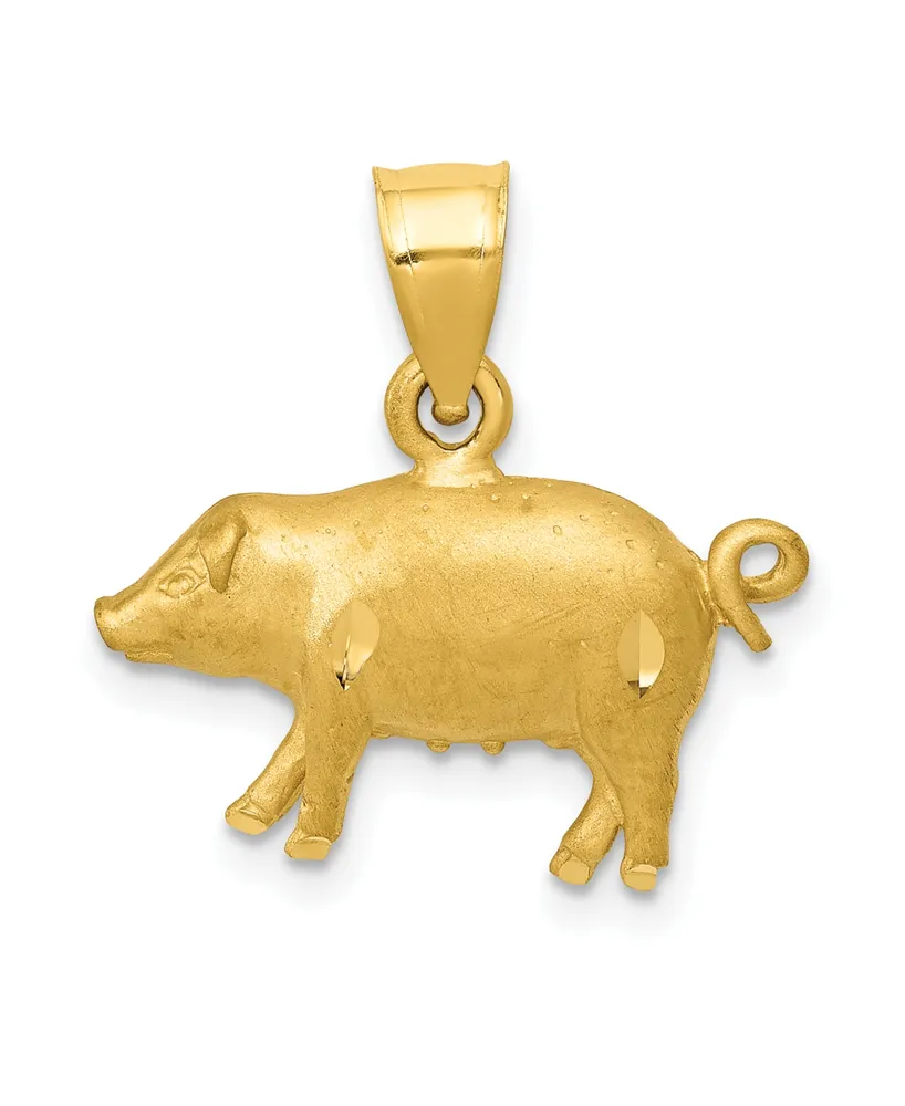 Pig Pendant in 14k Yellow Gold