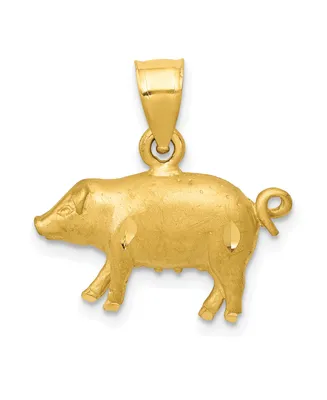 Pig Pendant in 14k Yellow Gold