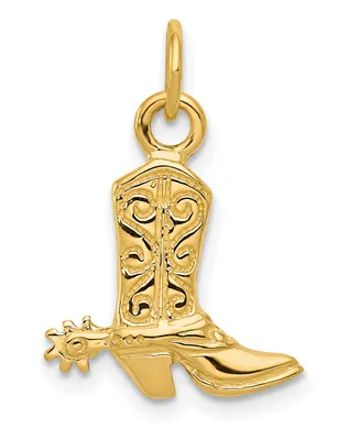 Cowboy Boot Pendant in 14k Yellow Gold