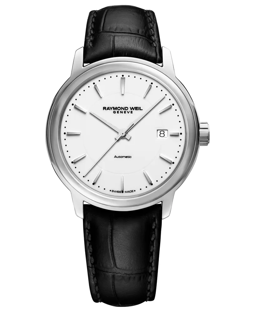 Raymond Weil Men's Swiss Automatic Maestro Leather Strap Watch 40mm