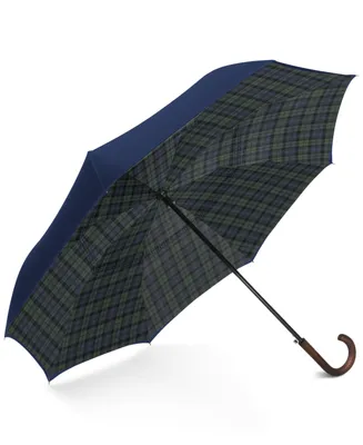 Shedrain Plaid Reverse-Close Umbrella