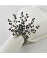 Saro Lifestyle Napkin Ring Collection Beaded Napkin Ring, Set of 4