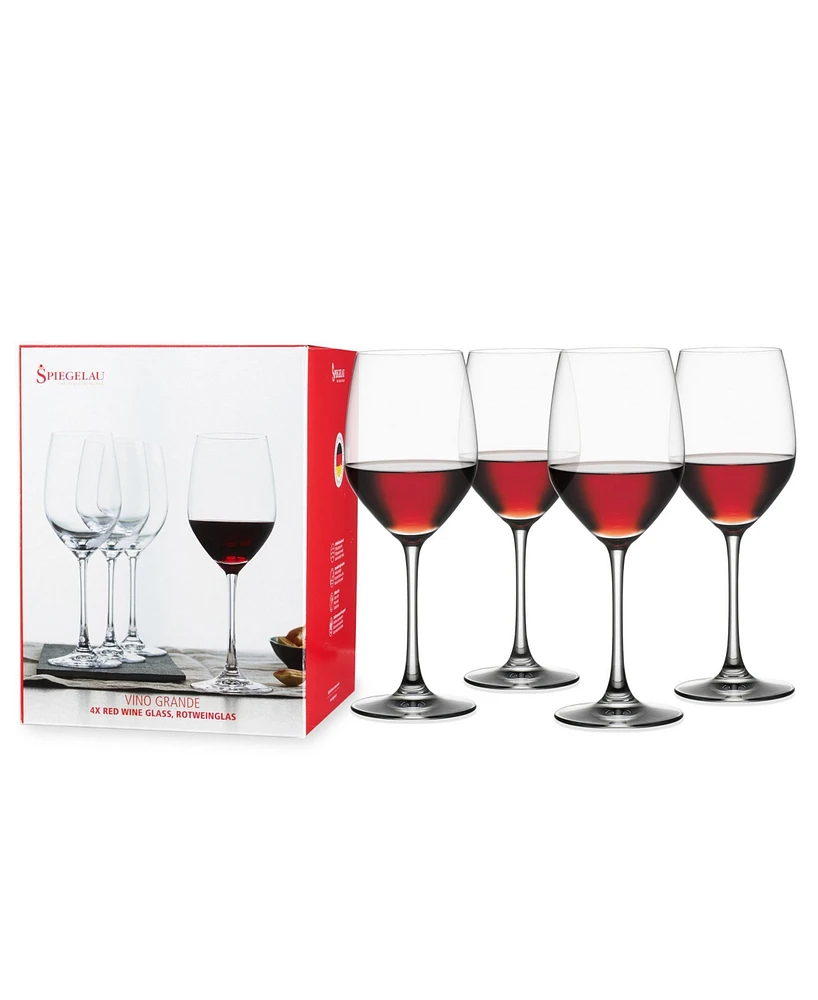 Spiegelau Vino Grande Red Wine Glasses, Set of 4, 15 Oz