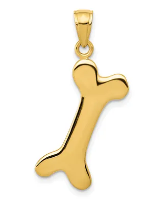 Dog Bone Charm in 14k Yellow Gold