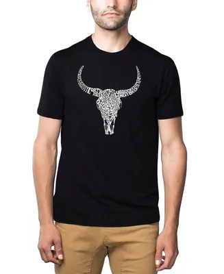 La Pop Art Men's Premium Word T-Shirt - Texas Skull