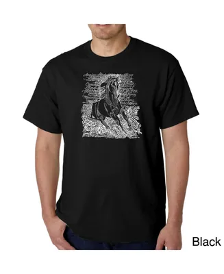 La Pop Art Men's Word T-Shirt - Horse Breeds
