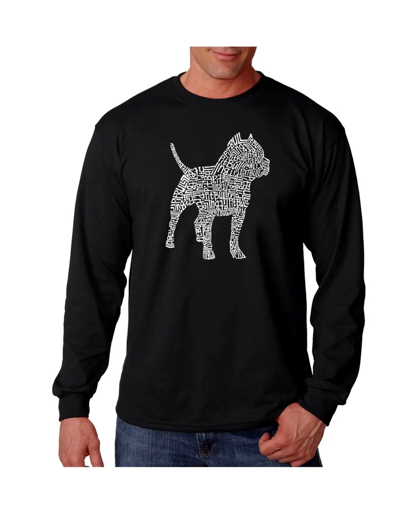 La Pop Art Men's Word Long Sleeve T-Shirt - Pit bull