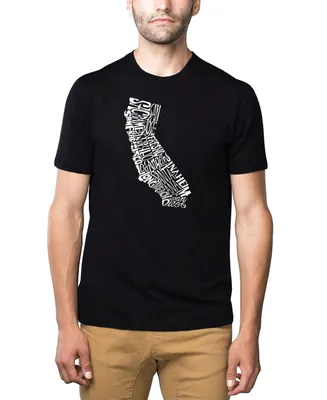 La Pop Art Men's Premium Word T-Shirt - California State