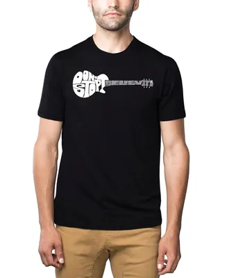 La Pop Art Men's Premium Word T-Shirt - Don't Stop Believin