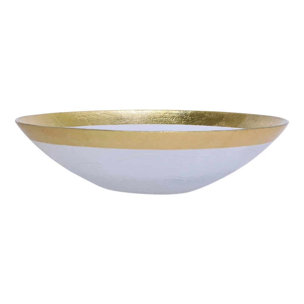 Vietri Rufolo Glass Gold Large Bowl