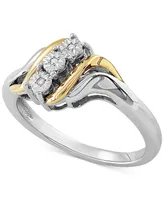 Diamond Accent Ring in 14k Gold and Sterling Silver