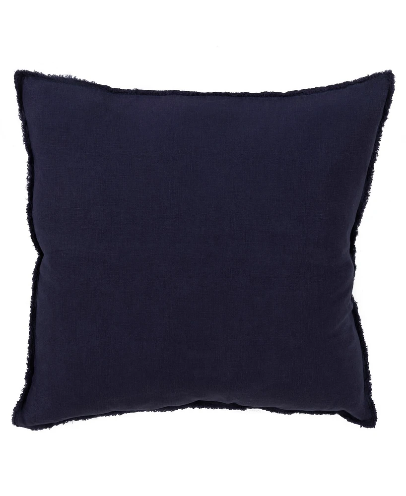 Saro Lifestyle Fringed Linen Decorative Pillow, 20" x