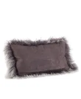 Saro Lifestyle Mongolian Wool Lamb Fur Decorative Pillow