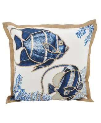 Saro Lifestyle Go Fish Decorative Pillow, 20" x 20"