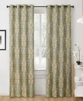 Hlc.me Paris Paisley Decorative Print Damask Pattern Light Reducing Filtering Grommet Window Curtain Panels for Living and Dining Room
