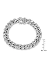 Steeltime Men's Stainless Steel Miami Cuban Chain Link Style Bracelet with 12mm Box Clasp Bracelet